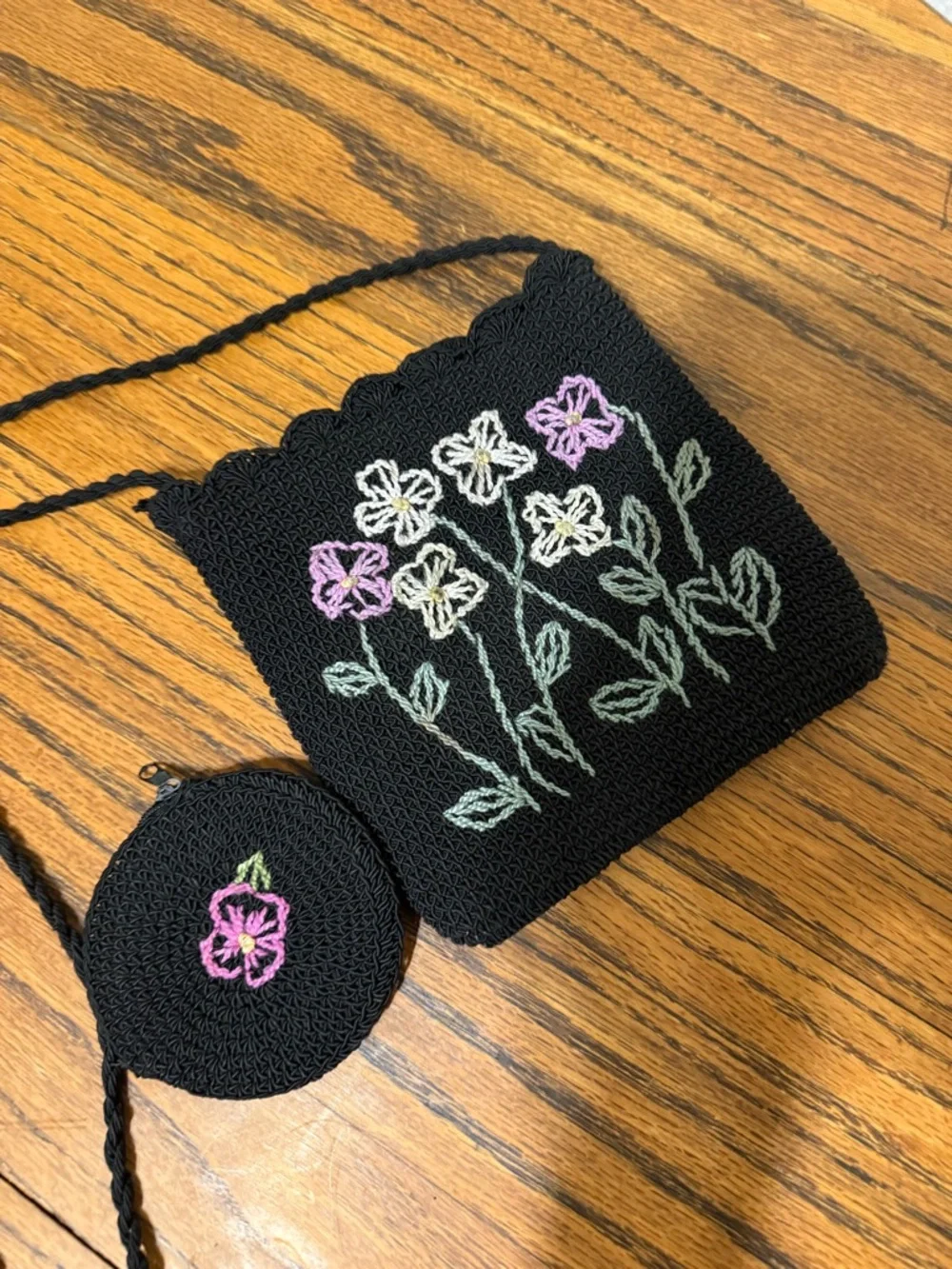Vintage retro 90s y2k cute purse with matching coin purse matching set